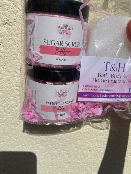 Whipped soap & sugar scrub gift set