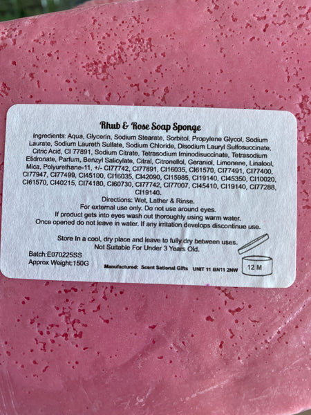 Rhubarb & Rose Soap Sponge