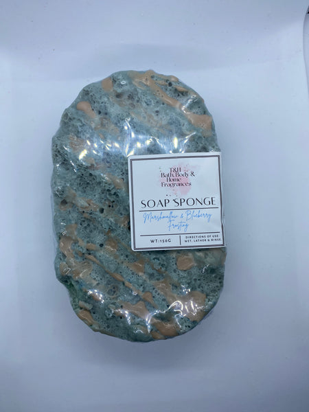 Marshmallow & Blueberry Frosting Soap Sponge