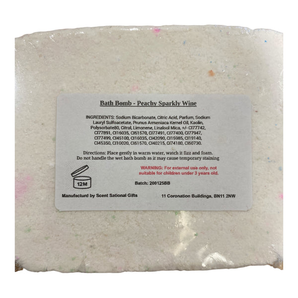 Peachy Sparkly Wine Scented Bath Bomb